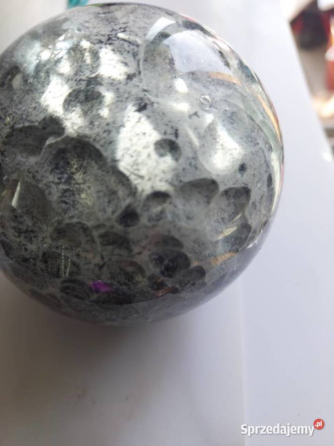 Kula szklana przycisk popielata