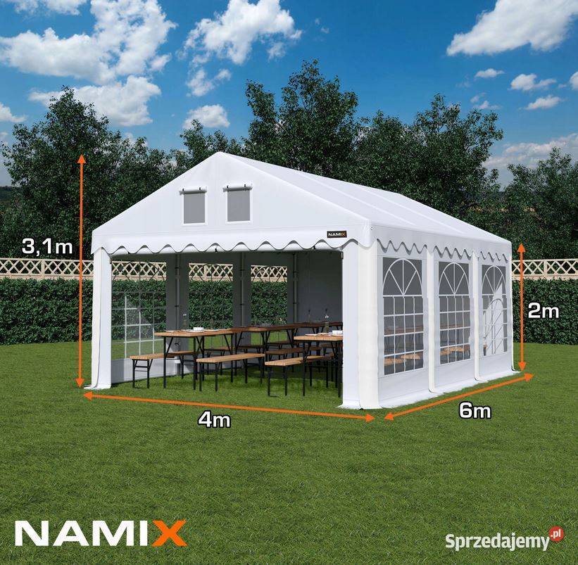 Namiot COMFORT 4x6 imprezowy handlowy altana PVC Jabłonna sprzedam