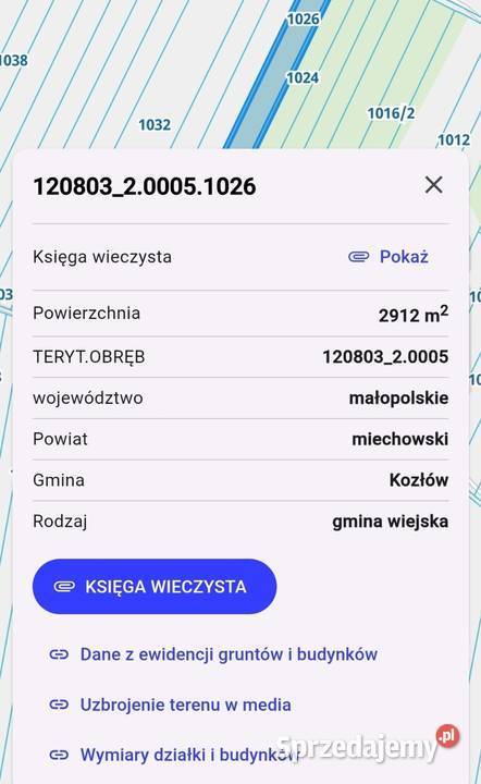 Działka leśna rolna polna Kępie sprzedam