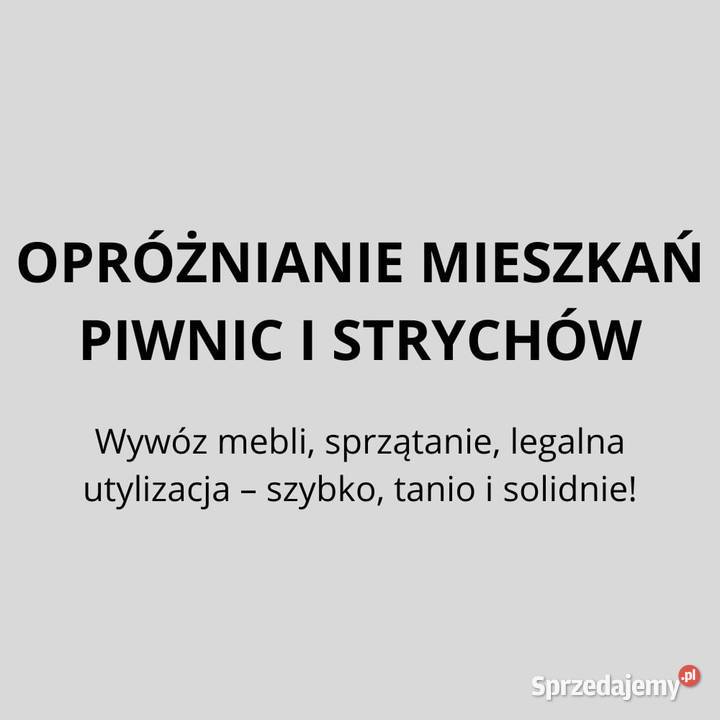 Opróżnianie mieszkań piwnic strychów domów i podlaskie Białystok