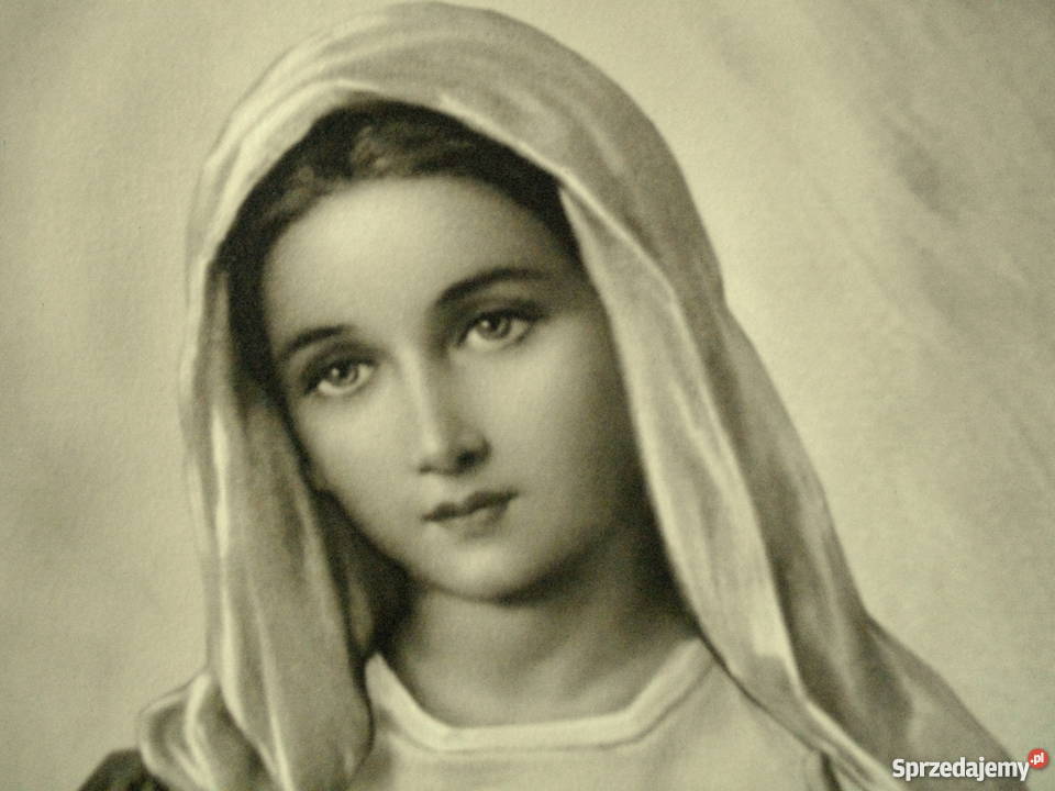 Obrazy Serce Jezusa i Serce Maryi sepia płótno Lipka