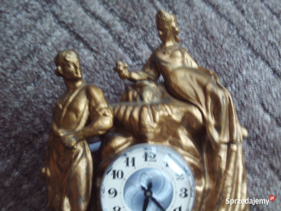 Stary figuralny zegar kominkowysprawny wielkopolskie