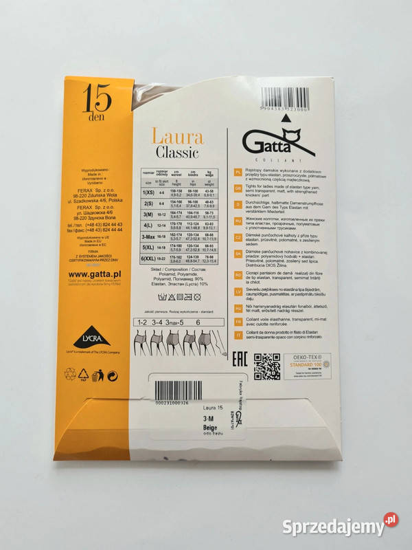 Brązowe cienkie rajstopy 15 den 3 m Gatta Warszawa