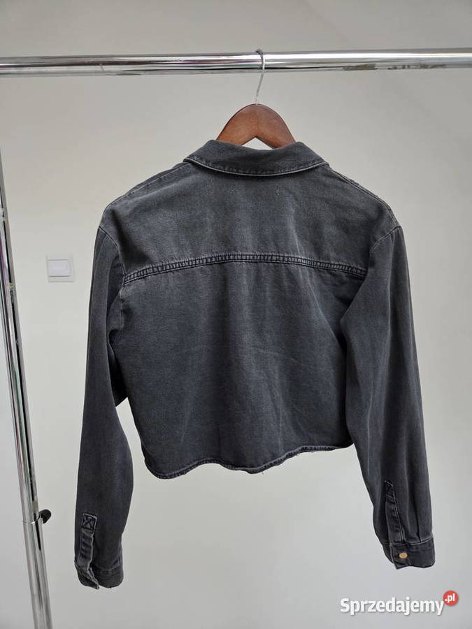 Kurtka jenasowa czarny szary jeans z dżetami