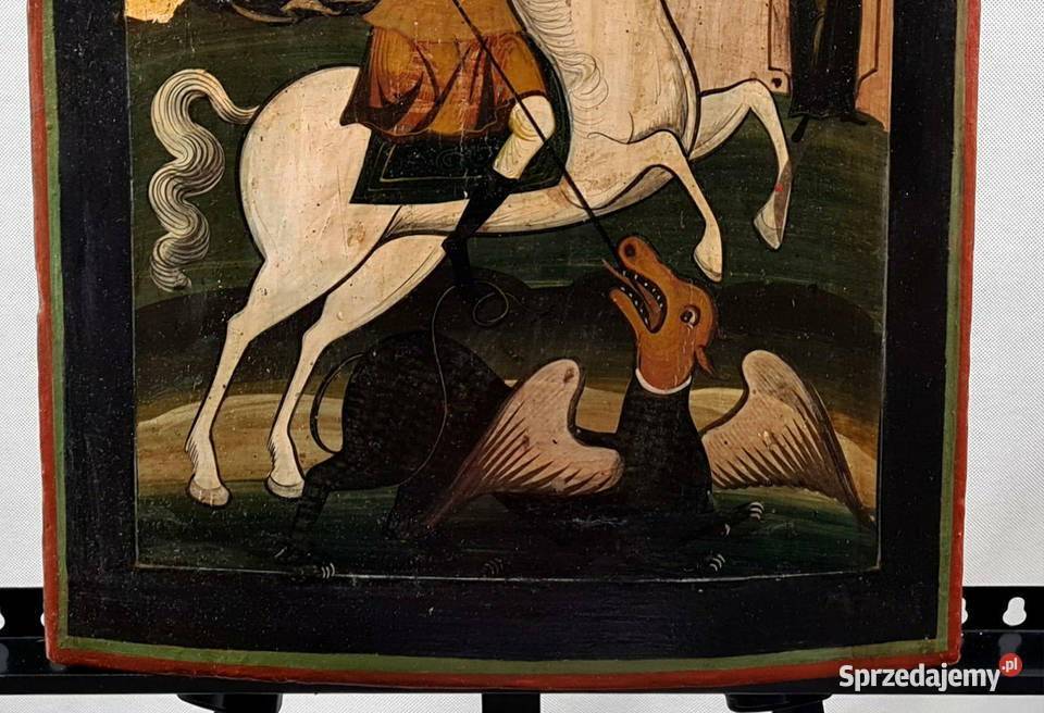 Ikona Święty Jerzy XIX wiek 0119 Malarstwo Warszawa