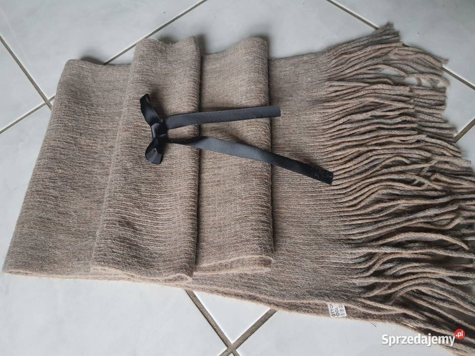 Długi wełniany szal chusta szalik pareo okrycie świętokrzyskie Kielce