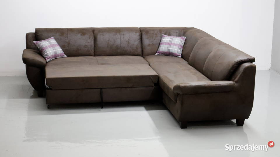 TLH Narożnik z funkcją spania ciemnobrązowa wielkopolskie