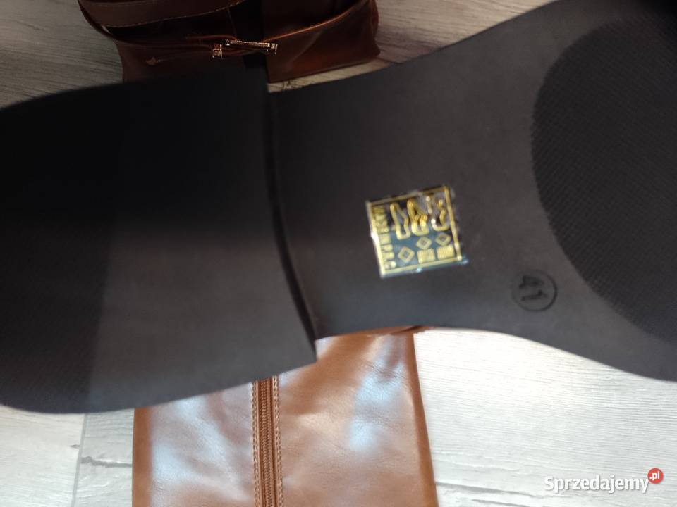 41 Brązowe ocieplanie Kozaki oficerki biznesowe brązowy/beżowy Kraków