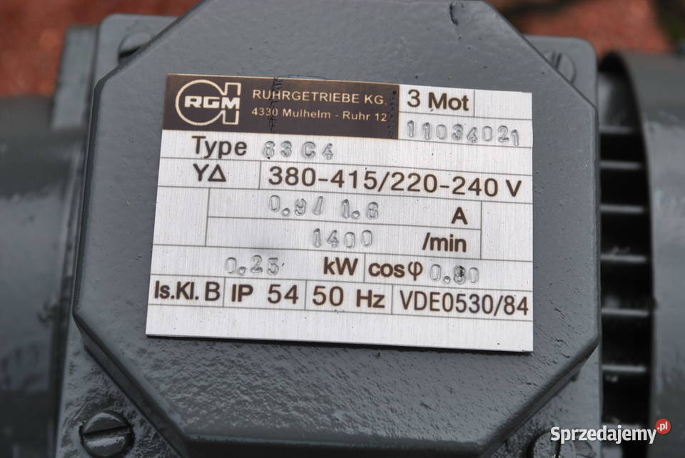 Motoreduktor 025kw z regulacją 54282obr SITI lubuskie Kargowa