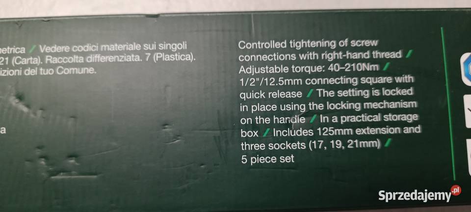 PARKSIDE klucz dynamometryczny 12 40210 Nm nowy Ełk