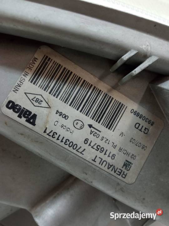 LAMPA PRZÓD LEWA EU 91165719 Renault Trafic II świętokrzyskie
