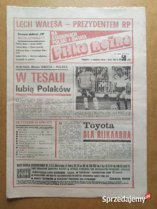 Tygodnik Piłka Nożna rocznik 1990 Łódź