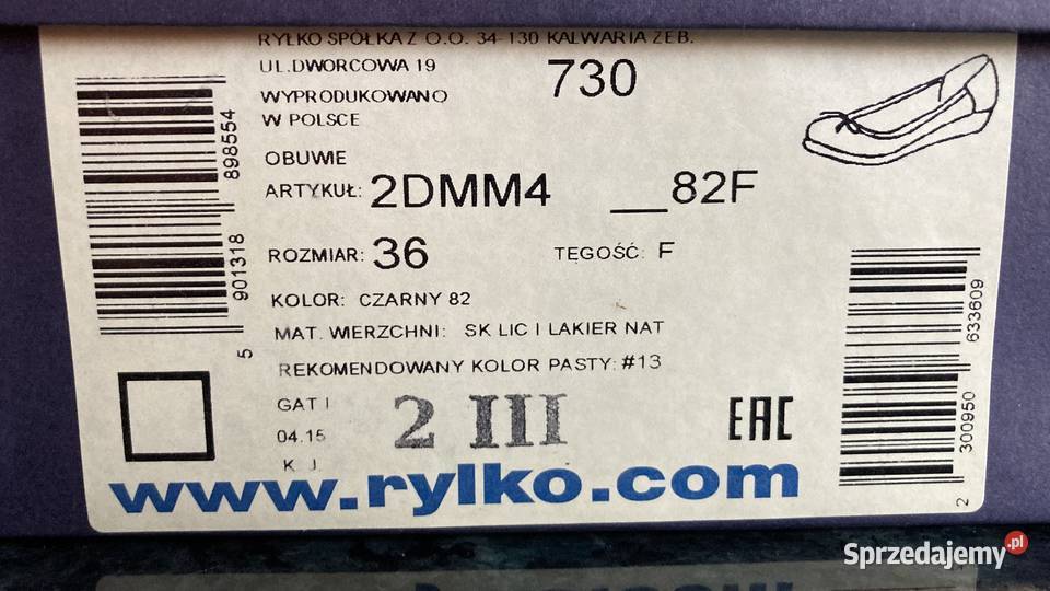 Piękne skórzane czułenka RYŁKO r 36 Lubartów sprzedam