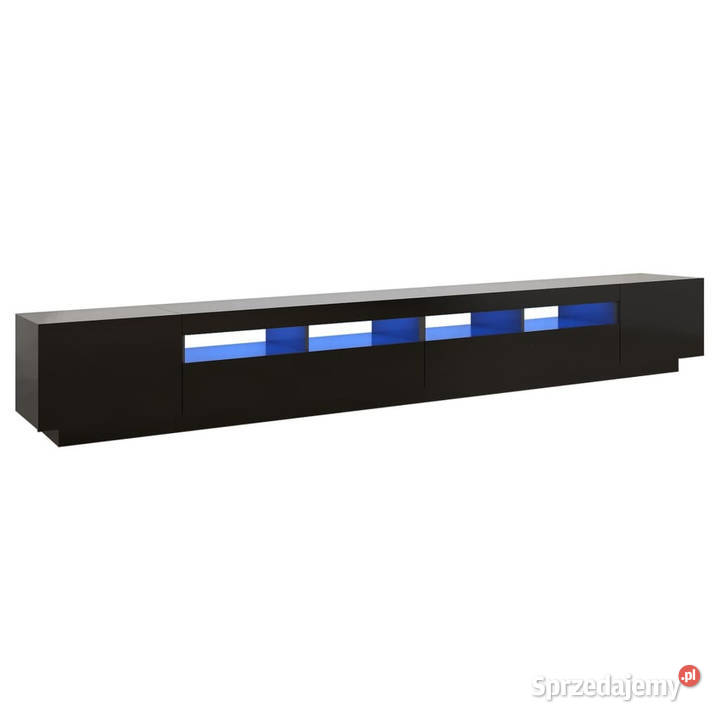 Szafka pod TV z oświetleniem LED czarna Warszawa