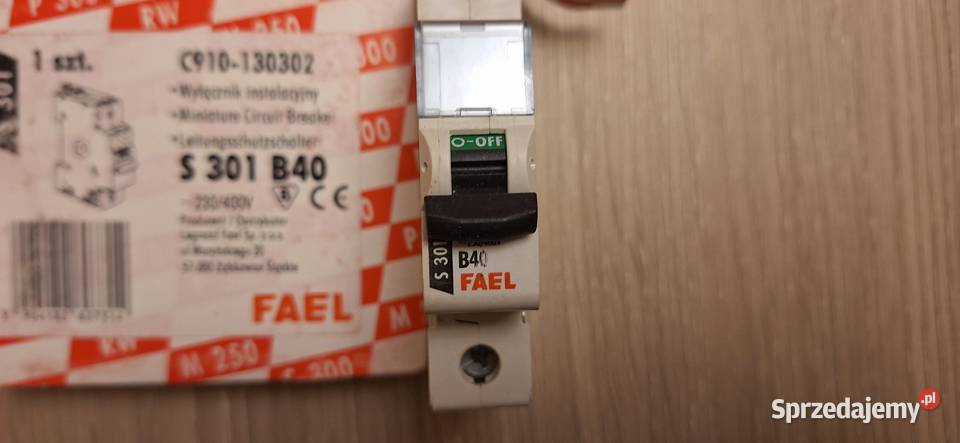 Sprzedam wyłącznik FAEL S301 jednofazowy B40A Części i akcesoria Łańcut