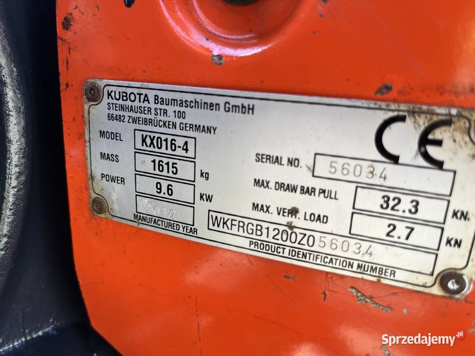 Minikoparka Kubota KX0164 JCB Caterpillar Terex