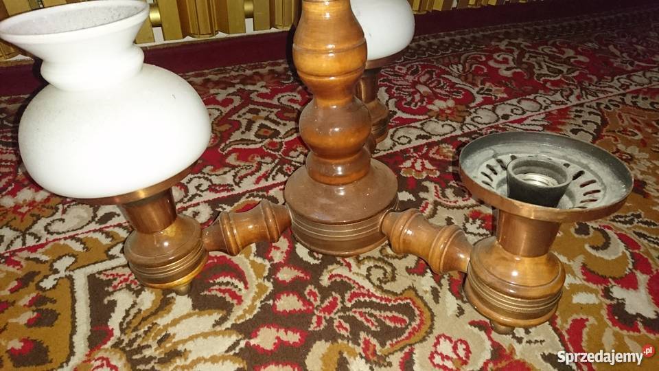 Lampa drewno plus mosiądz i miedź Stryszawa