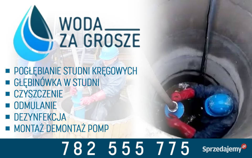 Pogłębianie Studni Czyszczenie Montaż pomp Krzepice