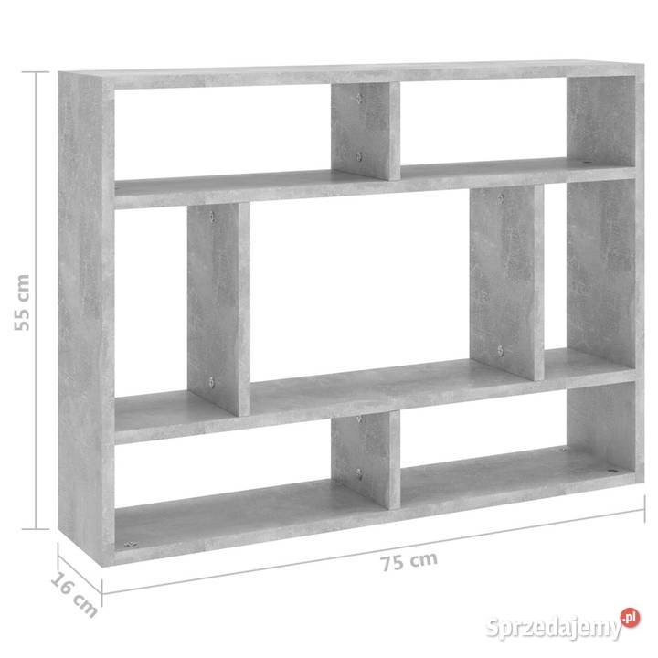 Półka ścienna szarość betonu 75x16x55 WM803006 Warszawa