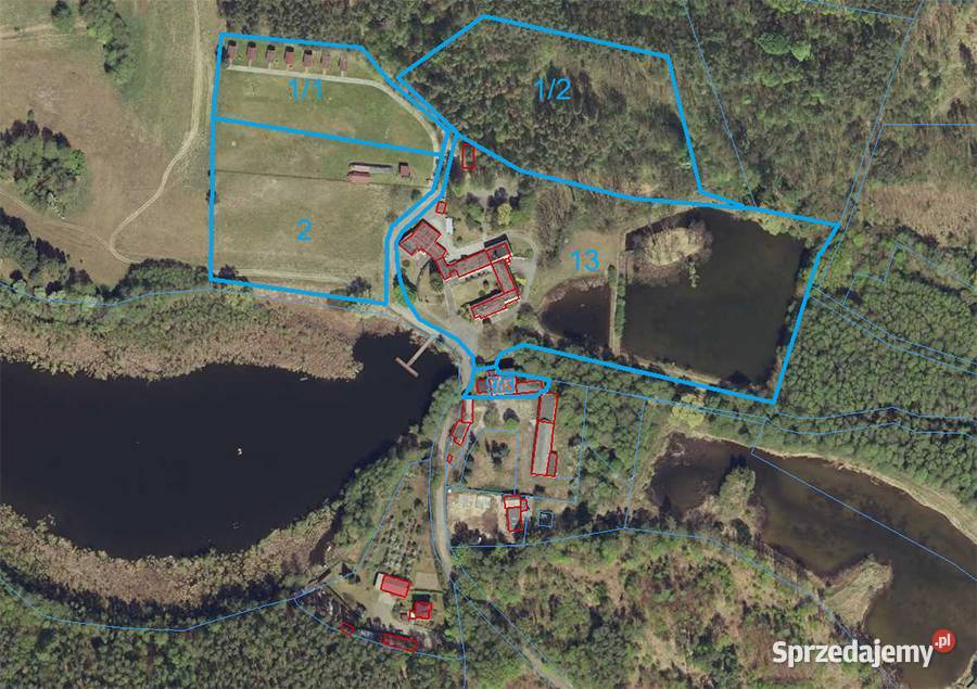 Działający ośr wypoczynkowy 63 ha hotel domki dojazd asfaltowy Witnica