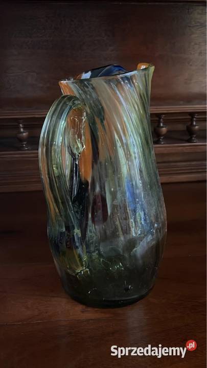 Dzbanek szklany Szkło kolorowe Czasy Prl Gdańsk