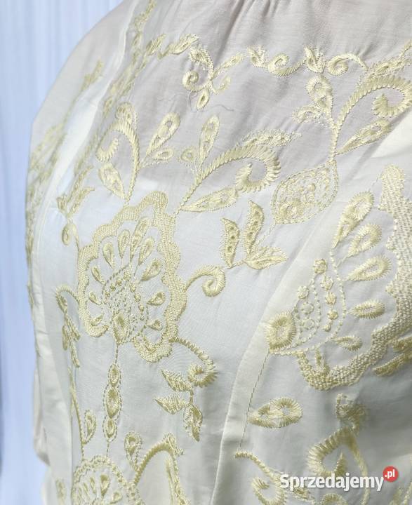 Biała bluzka oversize M 38 L 40 biała haft boho Szczecin