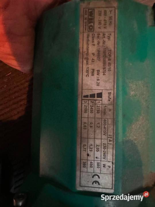 Pompa obiegowa WILO TOPS 4010 3biegowa Bydgoszcz sprzedam