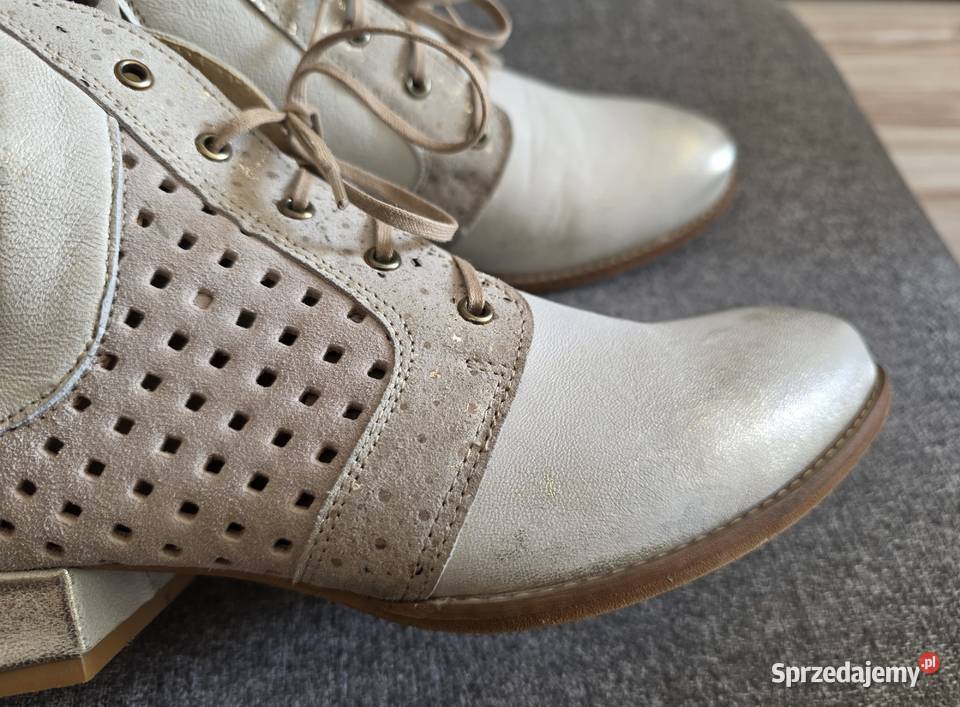 Skórzane botki trzewiki Maciejka 38 Głogów