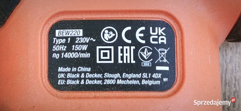 BlackDecker szlifierka oscylacyjna sieciowa 230 Piotrków Trybunalski