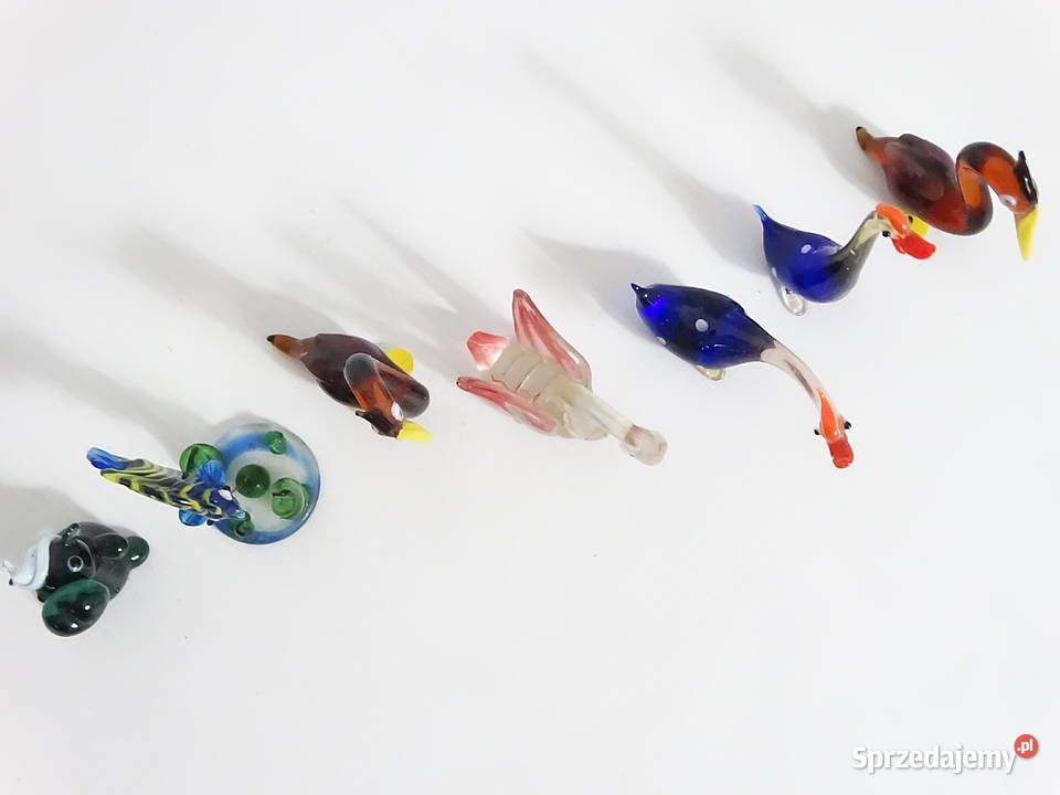 Kolekcja szklanych figurek rękodzieło Rękodzieło lubelskie Biłgoraj