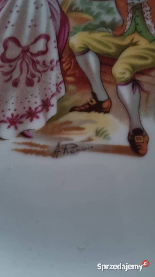 Talerz Dekoracyjny Porcelana Limoges Scenka Wola Podłężna