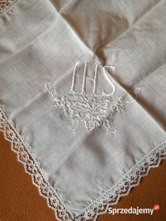 Chusteczka komunijna batystowa z koronkąbiały Łódź
