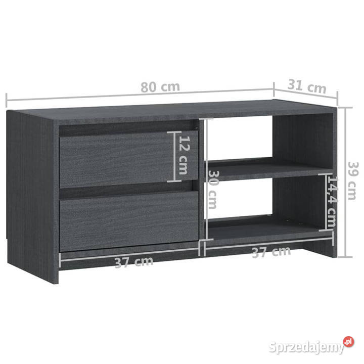 Szafka pod telewizor szara 80x31x39 lite drewno Warszawa