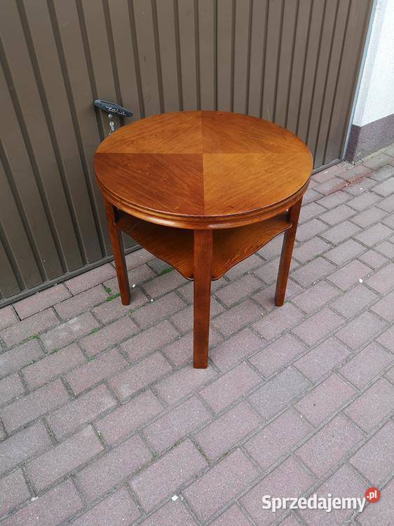 Stolik Ława ARTDECO Okrągły Orzech Stary Antyk Swarzędz