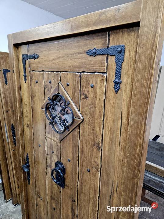Drzwi DŁUGOSZ drewniane zewnętrzne góralskie Ostrów Wielkopolski