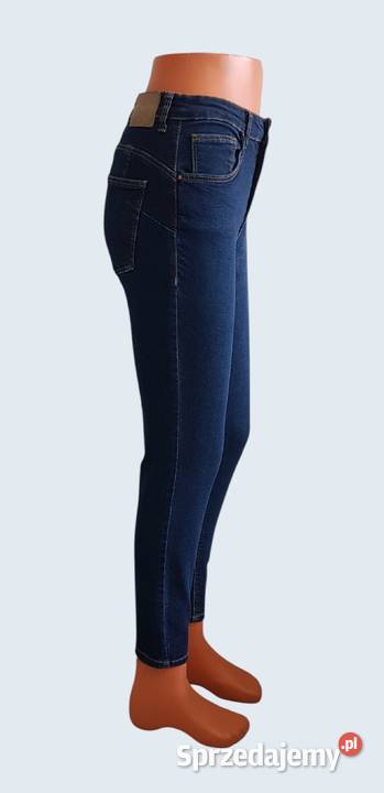 Damskie granatowe bawełniane spodnie rurki Rozmiar 38(M) Chrzanów