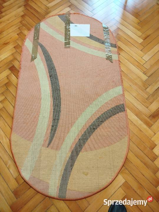 Dywan owalny 150x80 różowopomarańczowy z wzorem Dywany Kraków