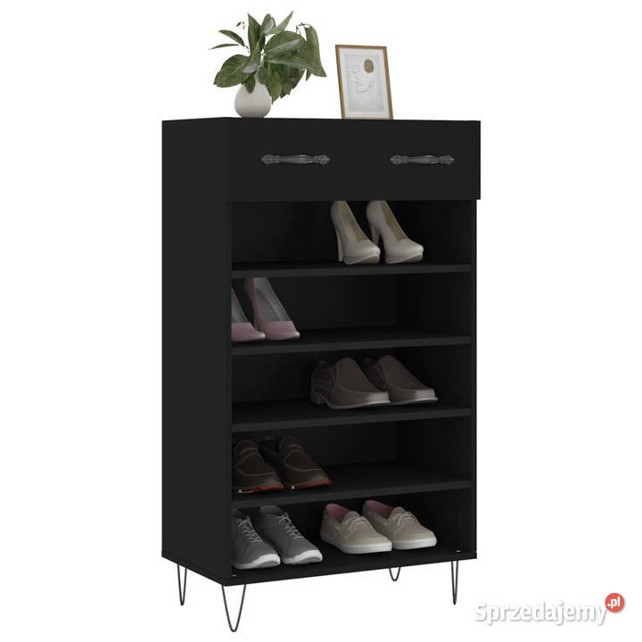 Szafka na buty czarna 60x35x105 materiał mazowieckie