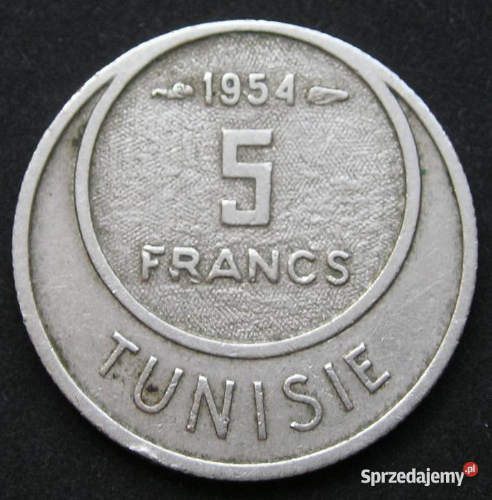 TUNEZJA 5 FRANKÓW 1954 Łódź