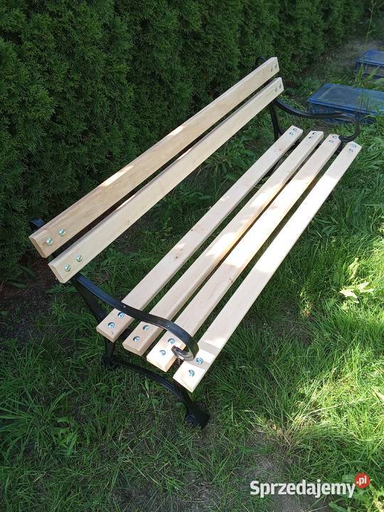 Ławka ogrodowa drewniana żeliwna mocna