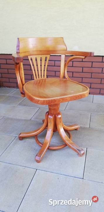 Krzesło do biurka drewniane  gięte thonet kręcone fotel