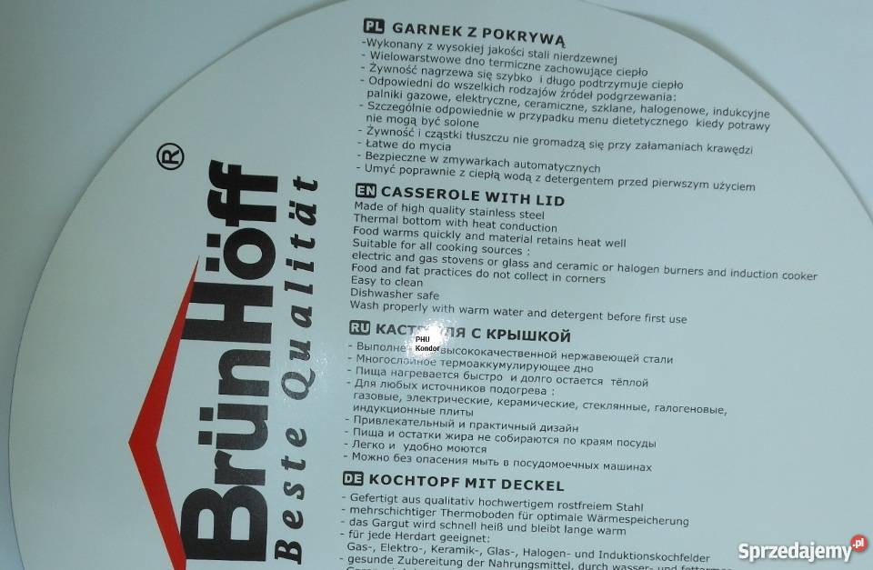 DUŻY Szeroki Garnek 20L ze Stali Nierdzewnej Bąkowiec