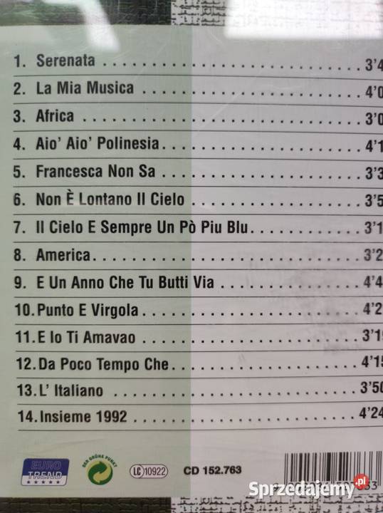 toto cutugno serenata insieme la mia musica 1998 Płyty i kasety Kielce