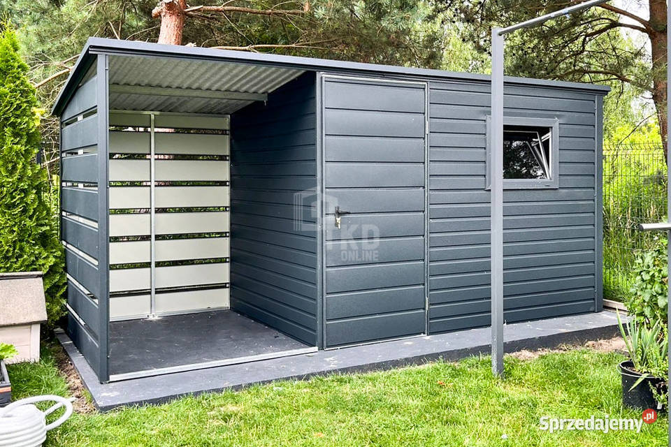 Schowek Domek Ogrodowy 3x25m wiata 15m Okno Nowy Tomyśl