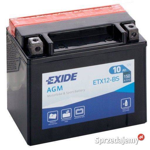 Akumulator motocyklowy EXIDE ETX12BS YTX12BS 12V Mielec