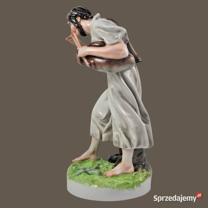 Dudziarz kobziarz porcelana Zsolnay Węgry wys42 Warszawa