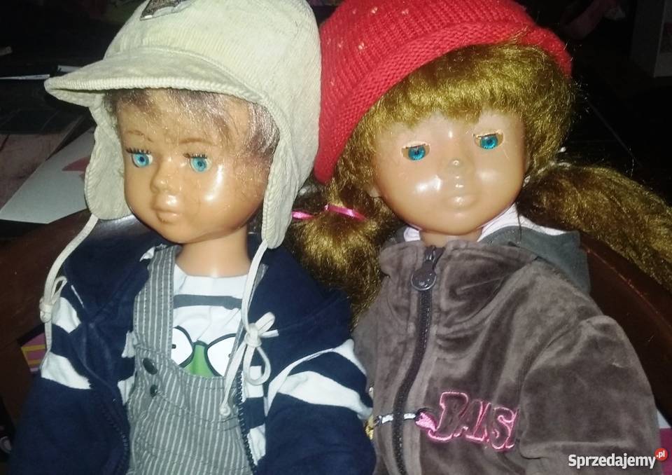 Dwie duże stare chodzące lalki ZSRR65 ubranka dolnośląskie Ziębice