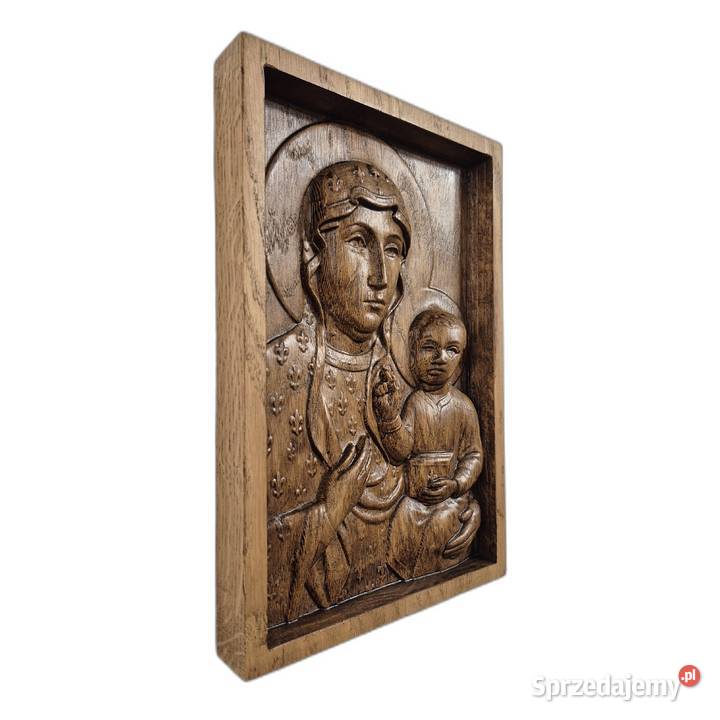 Matka Boska Częstochowska płaskorzeźba w dębie Malechowo sprzedam