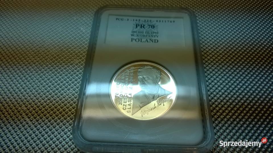 MONETA 100 000 złotych 1992 Wojciech Korfanty Warszawa