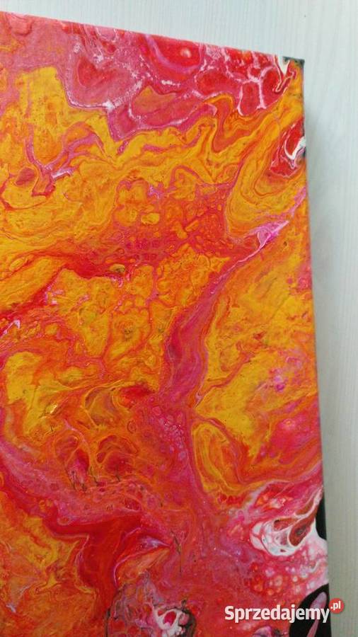 Zimny Ogień obraz pouring akrylowy 3030 199 mazowieckie Ciechanów
